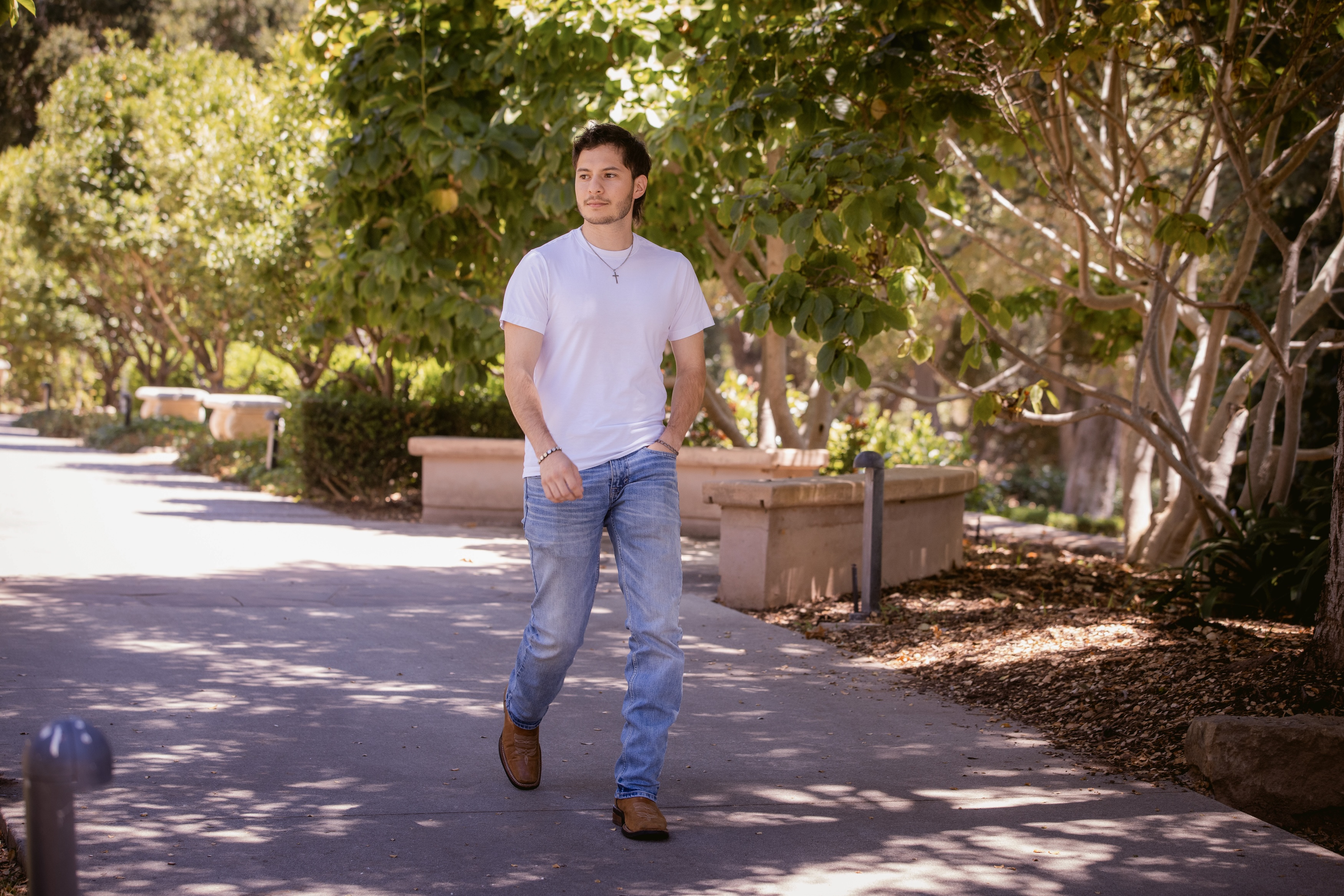 westmont student walking on campus
