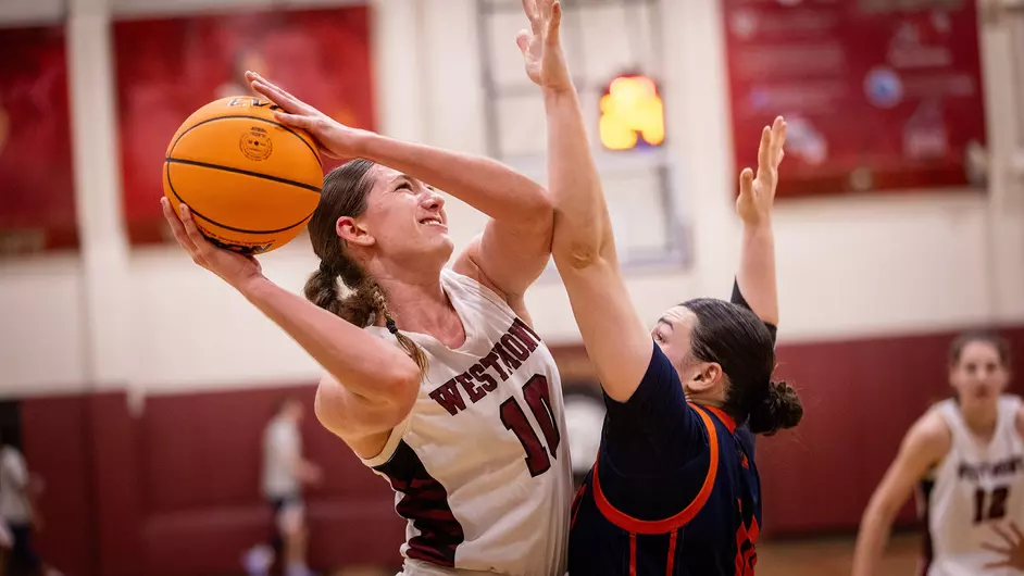 Molly Garnand is fouled trying to shoot