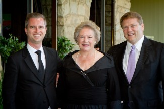 David Martinon, Mary Collier and Gayle Beebe at Birnham Wood