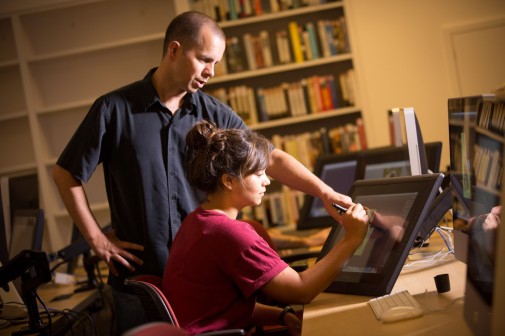 Scott Anderson, associate professor of art, and Briana Stanley 