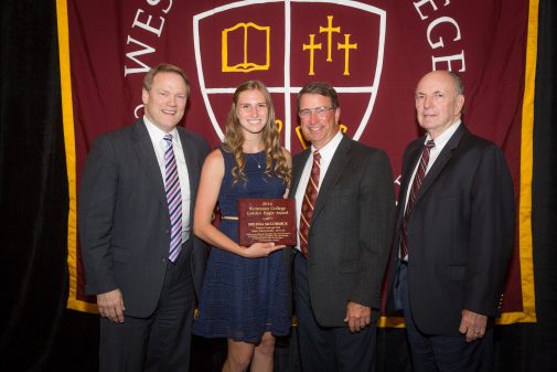 Melissa McCormick with Gayle D. Beebe, Russell Smelley and Pete Jordano