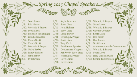 Spring 2025 Chapel Speakers