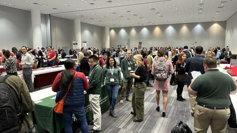 Wide shot of the math conference